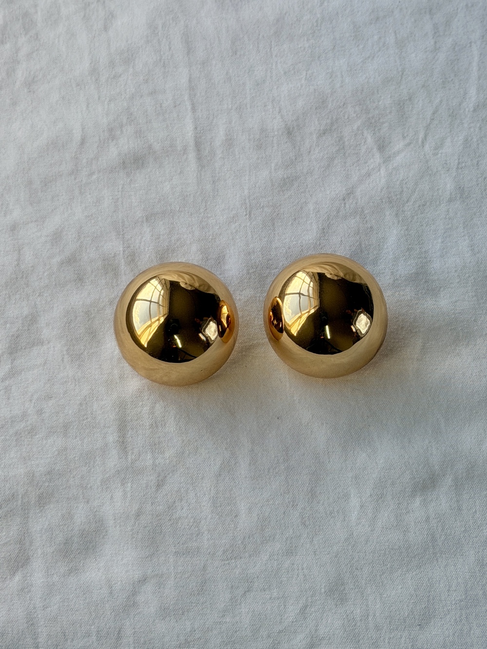 Oversized Ball 18k Gold Plated Earrings